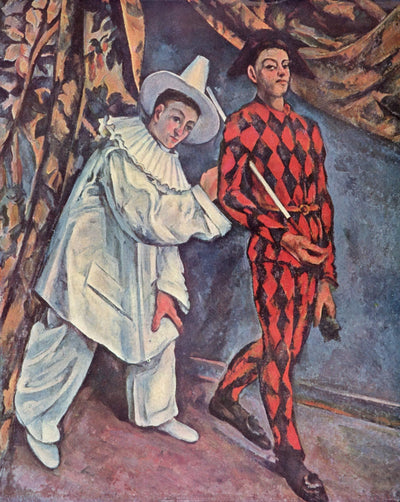 Pierrot and Harlequin (Mardi Gras) in home office
