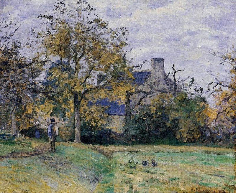 Piette's Home on Montfoucault by Camille Pissarro — Oil Painting Reproduction