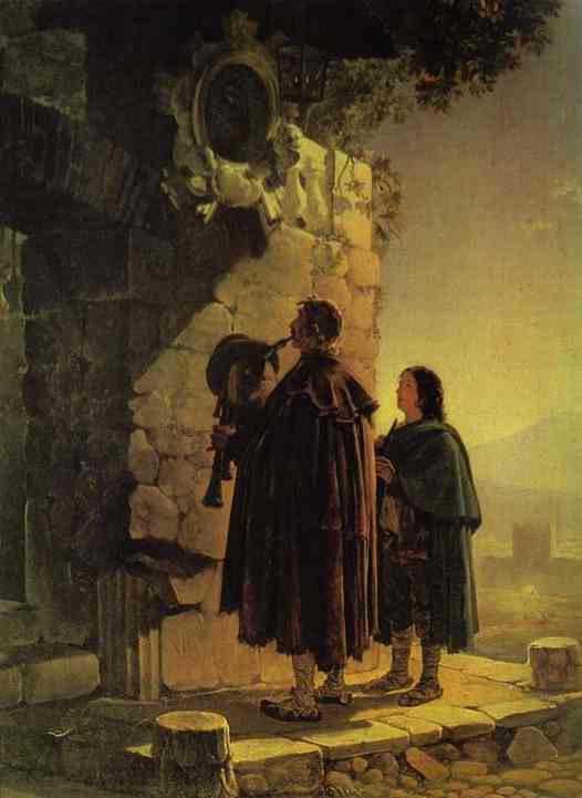 Pifferary in front of Madonna by Karl Bryullov — Oil Painting Reproduction