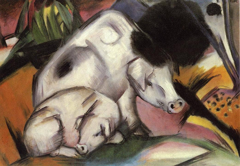 Pigs by Franz Marc — Oil Painting Reproduction