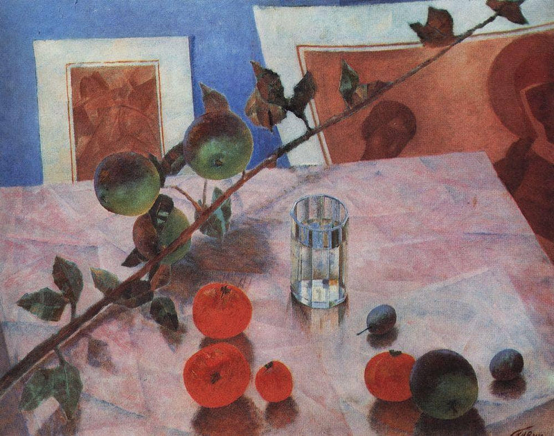 Pink Still Life by Kuzma Petrov-Vodkin — Oil Painting Reproduction
