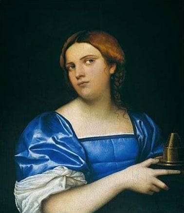 Portrait of a Young Woman as a Wise Virgin in living room