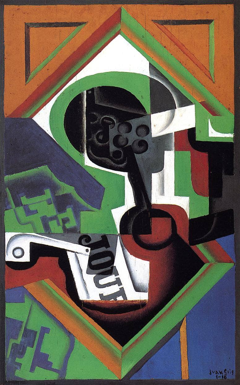 Pipe and Fruit Dish with Grapes by Juan Gris — Oil Painting Reproduction
