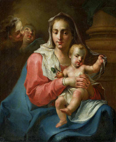 Madone Et Enfant Avec Deux Anges in hallway
