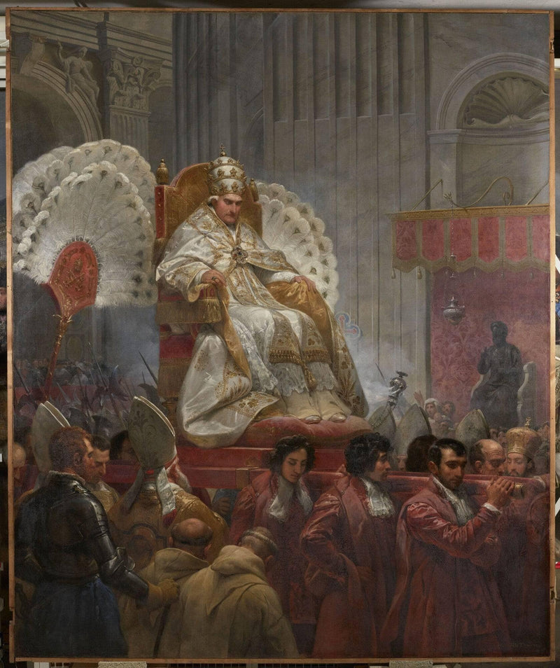 Pius VIII carried into St. Peter's Basilica in Rome, 1829 by Horace Vernet — Oil Painting Reproduction