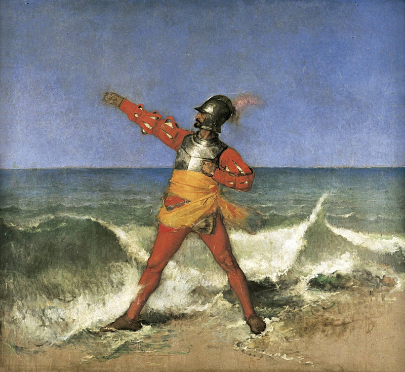 Pizarro Taking Possession of the Pacific in the Name of the Spanish Monarchs by Ignacio Merino — Oil Painting Reproduction