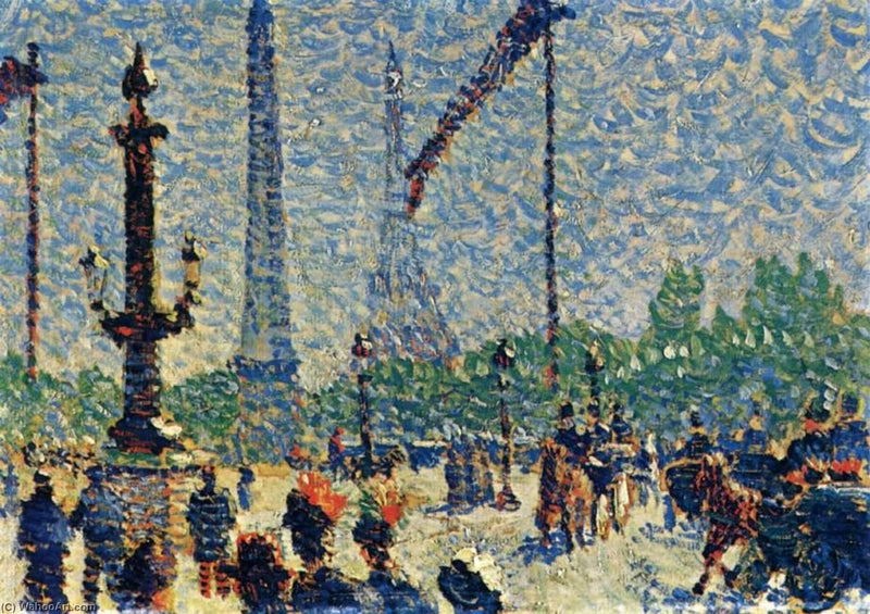 Place De La Concorde, Paris by Louis Hayet — Oil Painting Reproduction