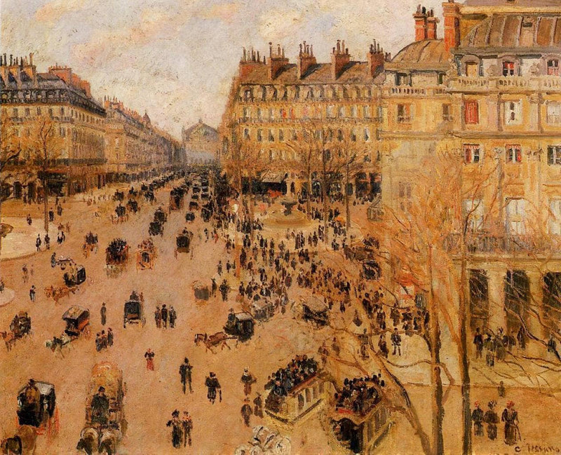 Place du Thretre Francais Sun Effect by Camille Pissarro — Oil Painting Reproduction