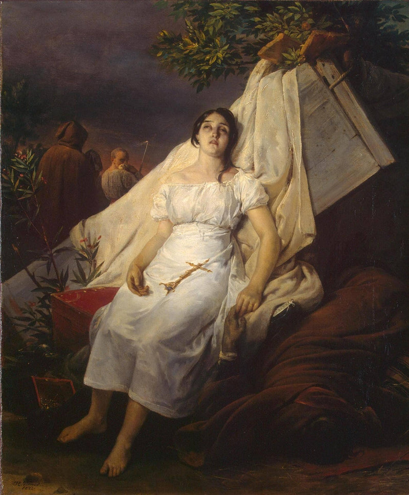 Plague in Barcelona in 1819 by Horace Vernet — Oil Painting Reproduction