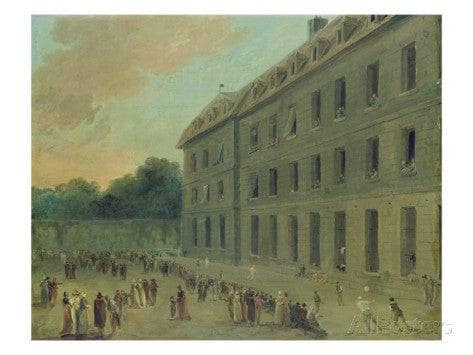 Playground at St. Lazare's Prison by Hubert Robert — Oil Painting Reproduction