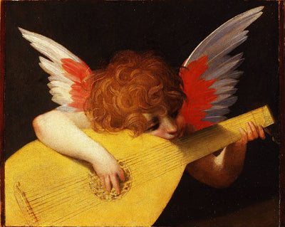 Playing Putto (Musician Angel) in master bedroom