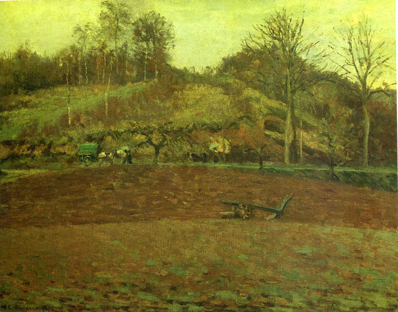 Ploughland by Camille Pissarro — Oil Painting Reproduction