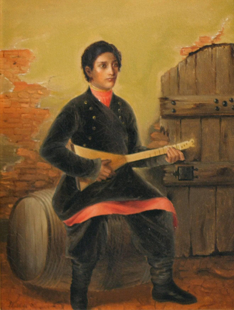 Polish balalaika player by Elisabeth Jerichau-Baumann — Oil Painting Reproduction