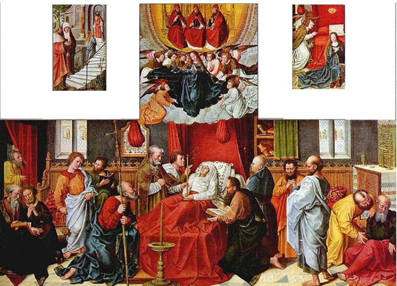 Polyptych with Death of the Virgin by Bernard Van Orley — Oil Painting Reproduction