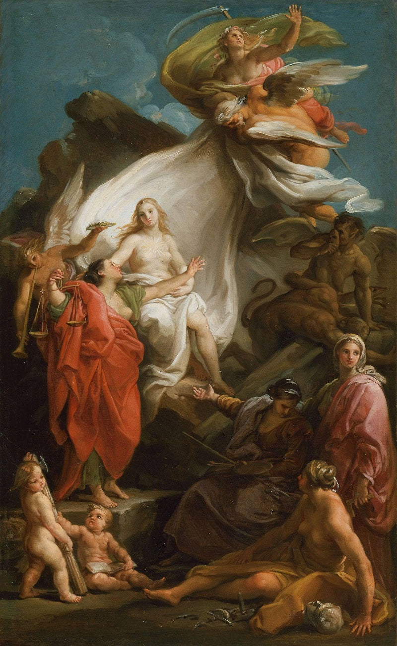 Time Unveiling Truth by Pompeo Batoni — Oil Painting Reproduction