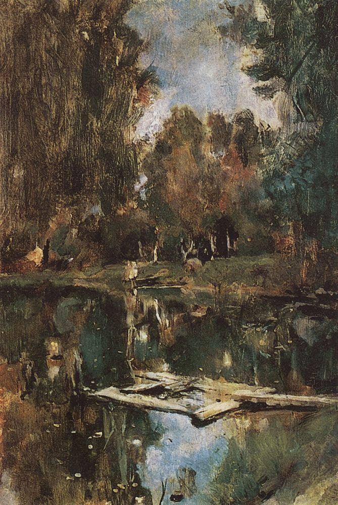 Pond in Abramtsevo by Valentin Serov — Oil Painting Reproduction