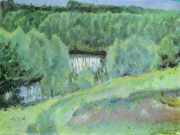 Pond by Mikhail Nesterov — Oil Painting Reproduction