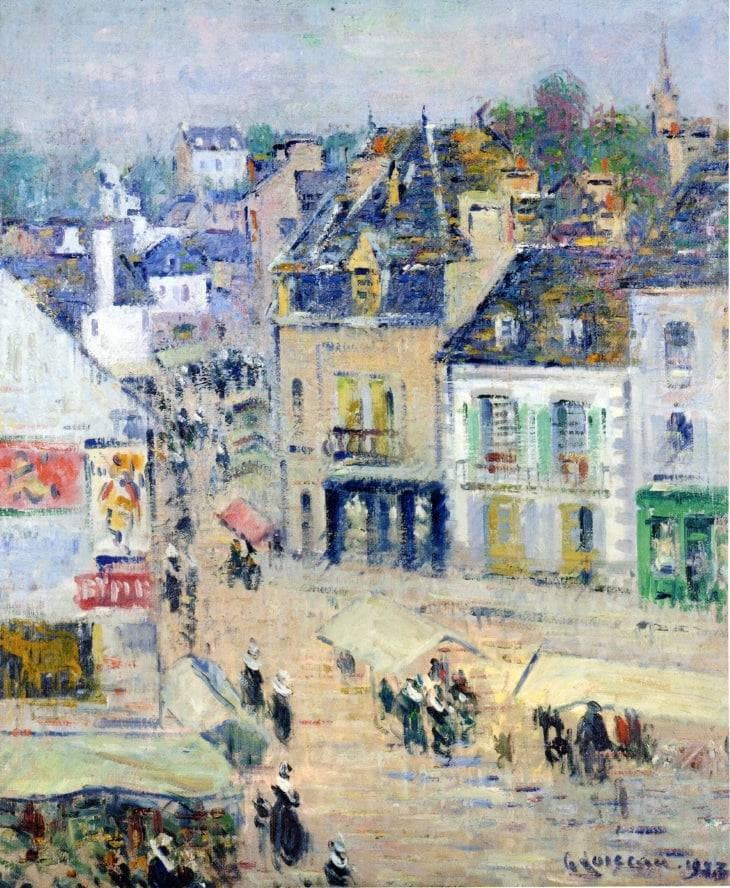 Pont Aven, Grey Weather by Gustave Loiseau — Oil Painting Reproduction