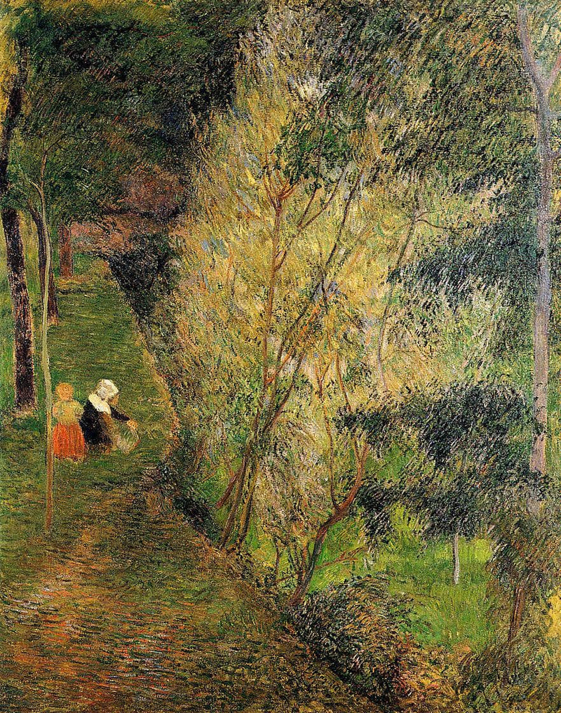 Pont-Aven woman and child by Paul Gauguin — Oil Painting Reproduction