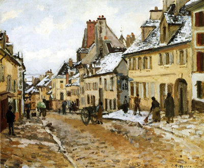 Pontoise, the Road to Gisors in Winter in bedroom