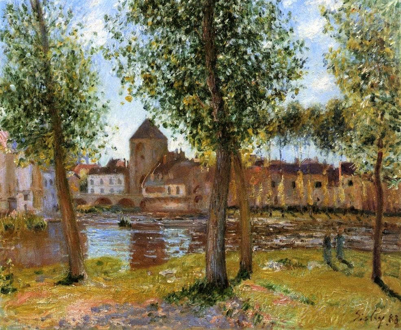 Poplars a Moret sur Loing, an August Afternoon by Alfred Sisley — Oil Painting Reproduction