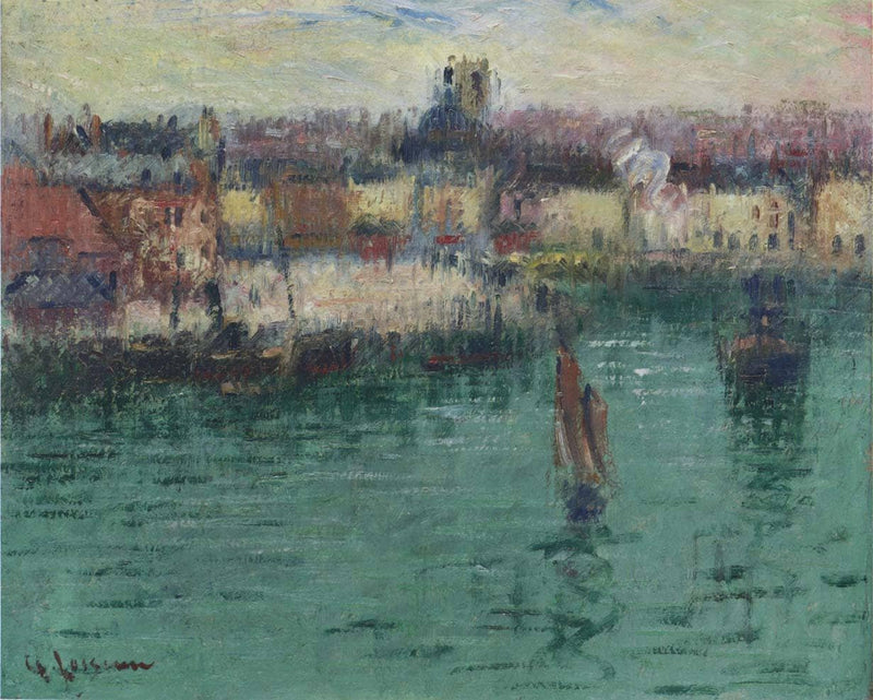 Port at Dieppe by Gustave Loiseau — Oil Painting Reproduction