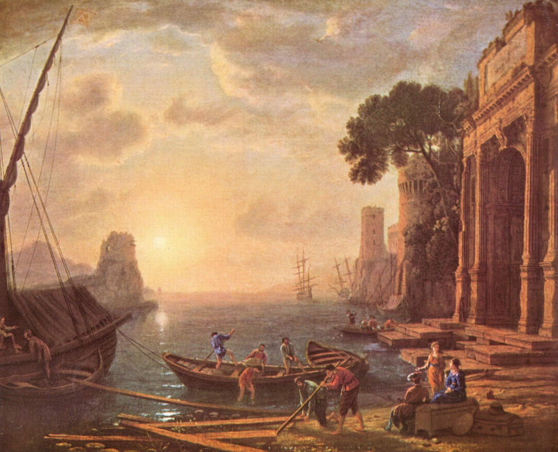 Port at sunset by Claude Lorrain — Oil Painting Reproduction
