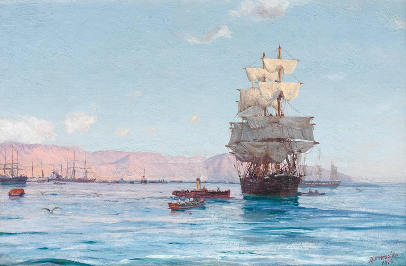 Port of Iquique, Chile by Thomas Somerscales — Oil Painting Reproduction