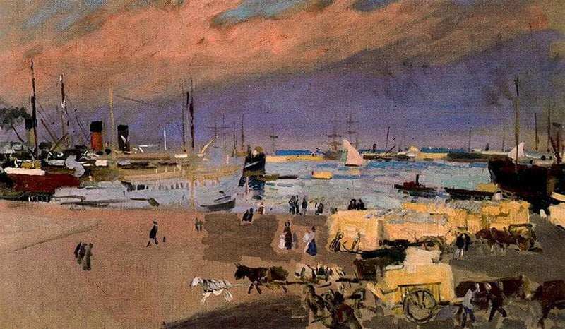 Port Valencia by Joaquín Sorolla — Oil Painting Reproduction