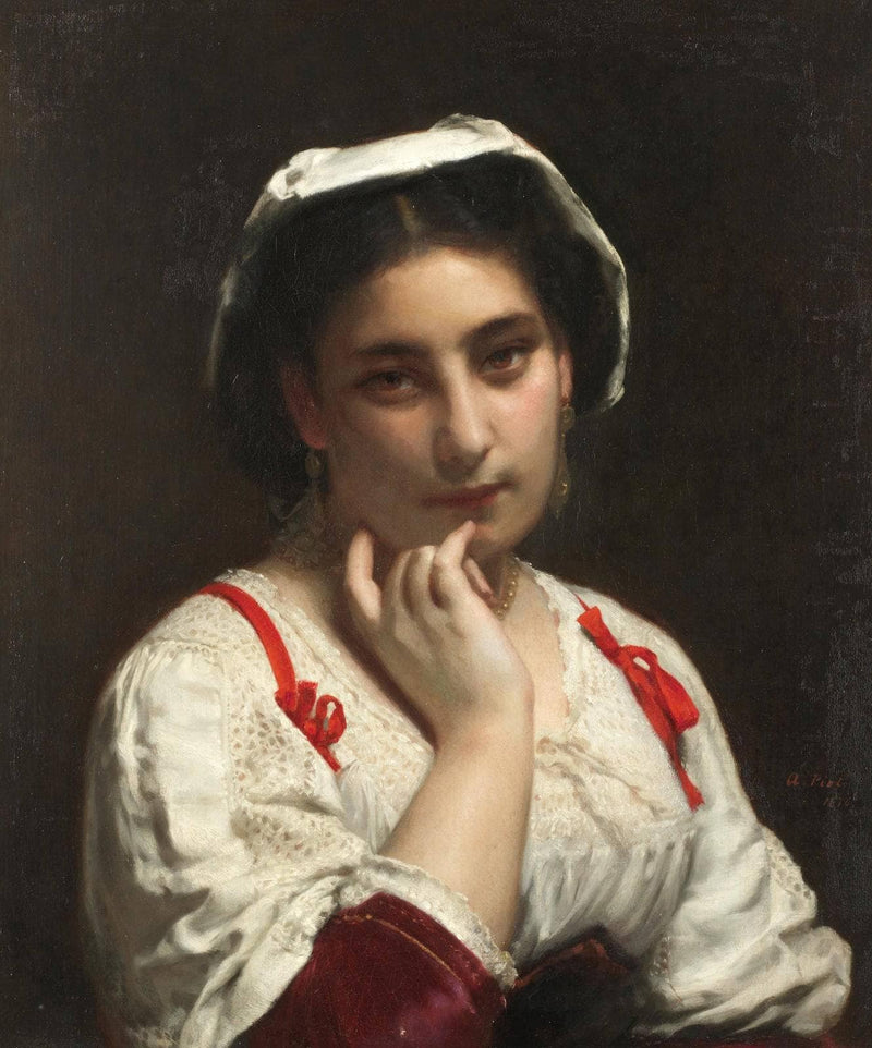 Portait of a lady by Adolphe Piot — Oil Painting Reproduction