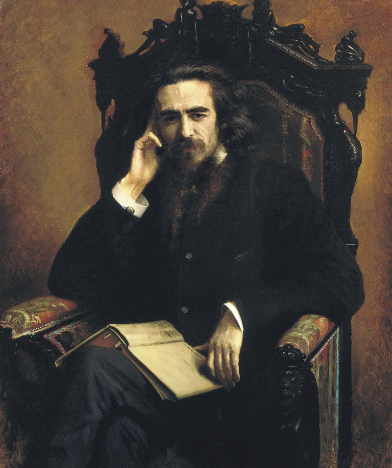 Portrait of philosopher Vladimir Solovyov by Ivan Kramskoy — Oil Painting Reproduction