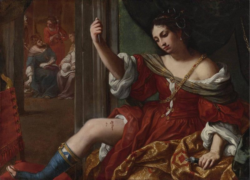 Portia Wounding Her Thigh by Elisabetta Sirani — Oil Painting Reproduction