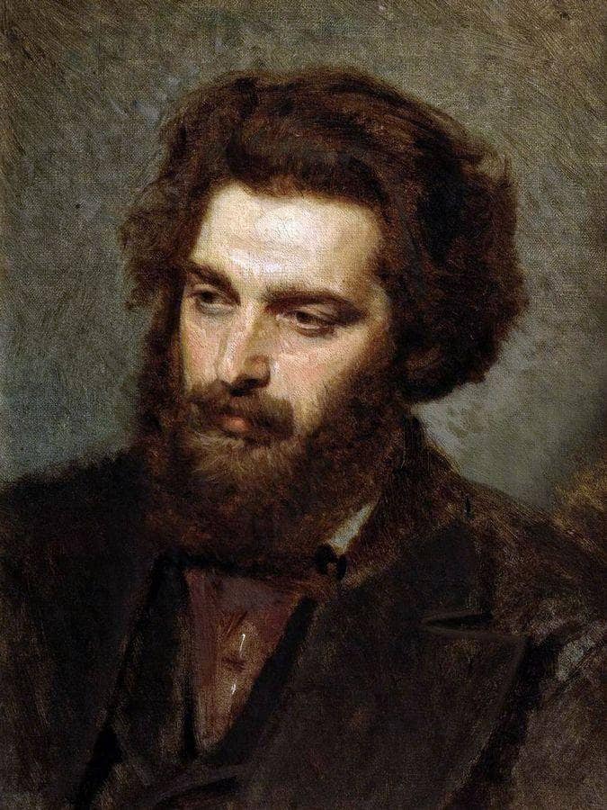 Portrait A.I.Kuindzhi by Ivan Kramskoy — Oil Painting Reproduction