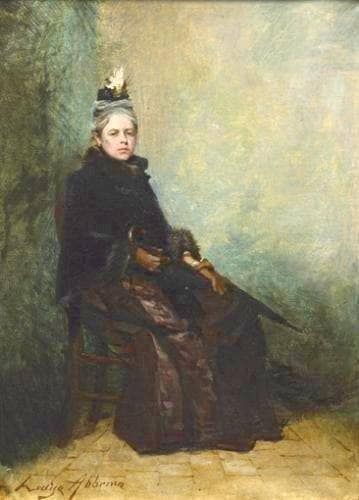Portrait de femme en manteau avec un parapluie by Louise Abbéma — Oil Painting Reproduction