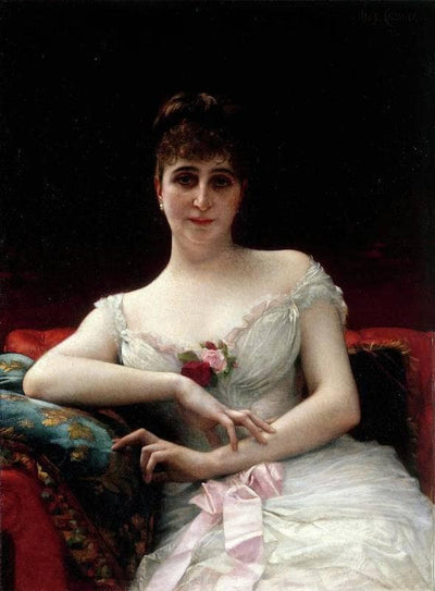 Portrait de Madame Edouard Hervé in dining room
