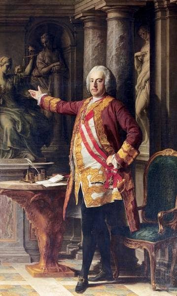 Portrait Francis I, Holy Roman Emperor in modern living room