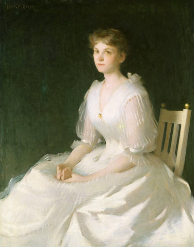 Portrait in White in master bedroom