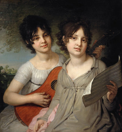 Portrait of A. and V. Gagarin in entryway