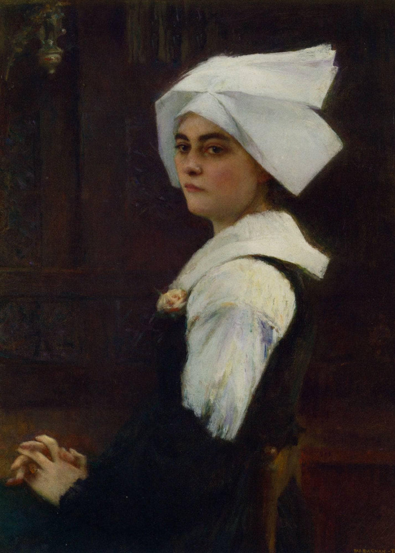Portrait of a Brittany Girl by Pascal Dagnan-Bouveret — Oil Painting Reproduction