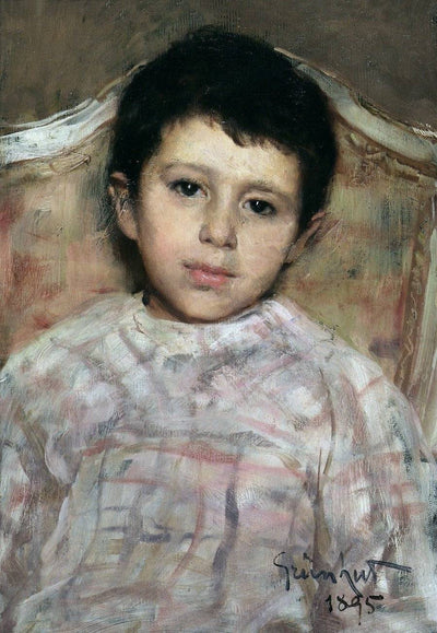 Portrait of a child in bedroom