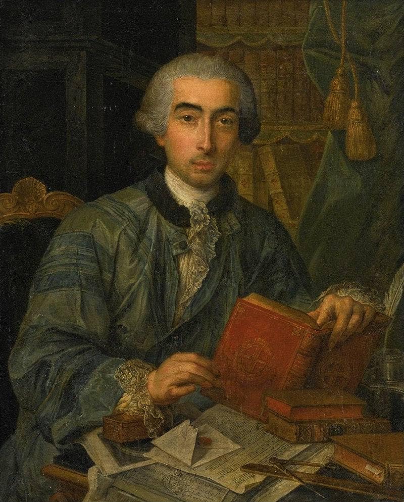 Portrait of a Gentleman Seated at a Desk with Books, Papers and Music by Claude Arnulphy — Oil Painting Reproduction