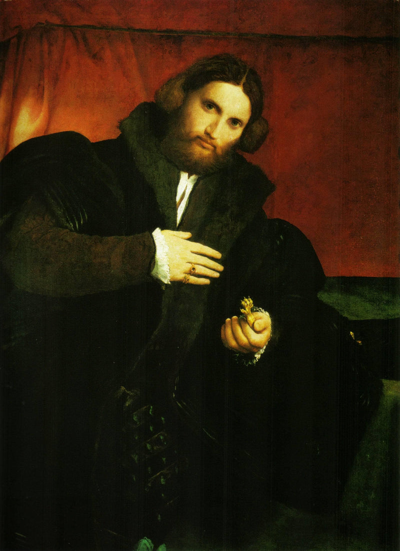Portrait of a gentleman with lion paw by Lorenzo Lotto — Oil Painting Reproduction