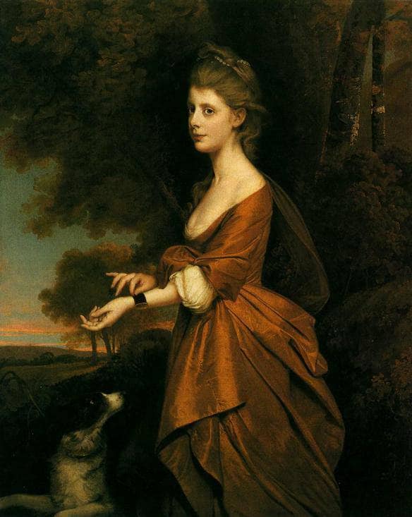 Portrait of a Girl in a Tawny Colored Dress by Joseph Wright — Oil Painting Reproduction