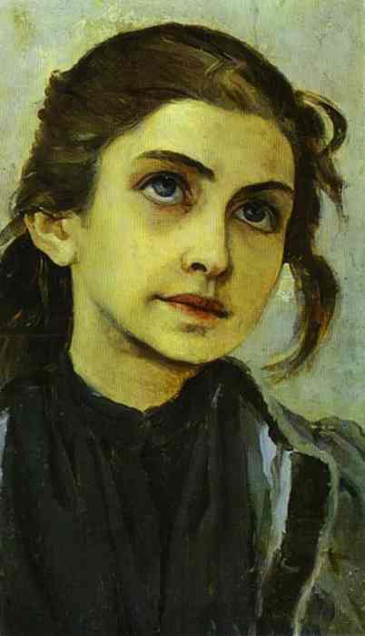 Portrait of a Girl (Study for Youth of St. Sergiy Radonezhsky) by Mikhail Nesterov — Oil Painting Reproduction