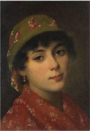Portrait of a Girl by Vittorio Tessari — Oil Painting Reproduction