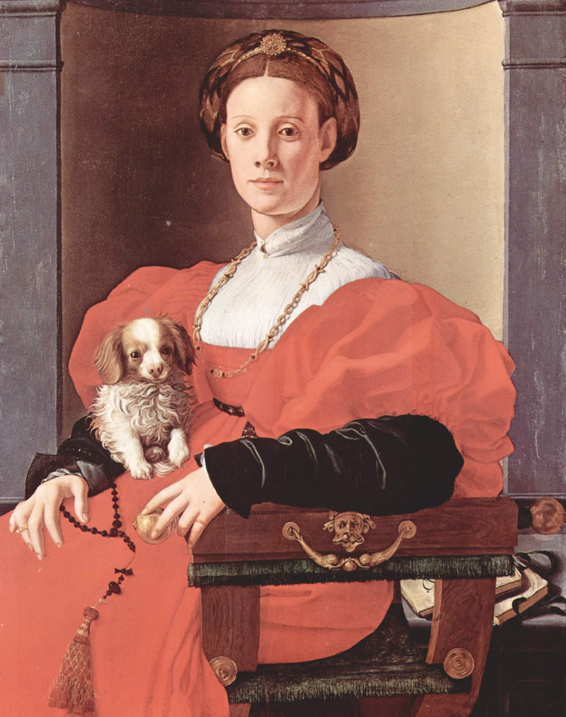 Portrait of a Lady in a Red Dress by Jacopo Pontormo — Oil Painting Reproduction