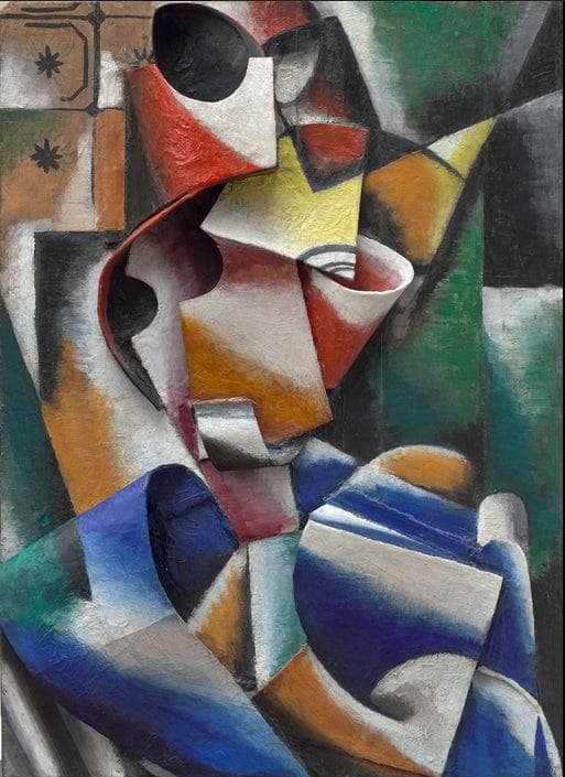 Portrait Of a Lady (plastic drawing) by Lyubov Popova — Oil Painting Reproduction