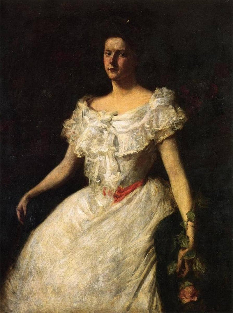 Portrait of a Lady with a Rose by William Merritt Chase — Oil Painting Reproduction
