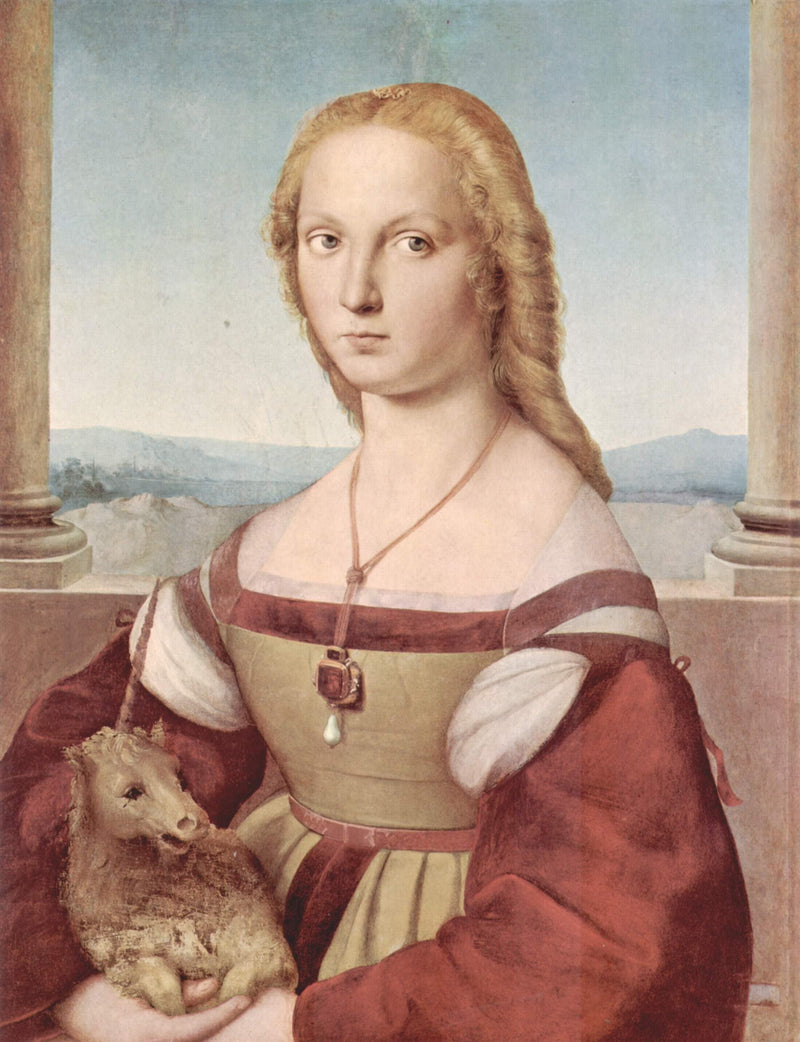 Portrait of a Lady with a Unicorn by Raphael — Oil Painting Reproduction