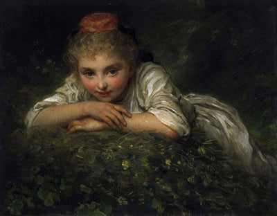 Portrait of a little girl in study
